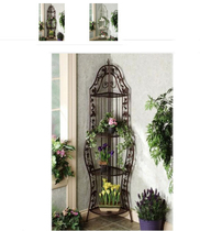 yH005 wrought iron shelf fan-shaped shelf Wall corner stand corner flower stand four-story shelf display stand