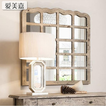 Simple modern wall hanging simulation window fake window decorative mirror European style door and window mirror window flower wall decoration porch hanging mirror customization