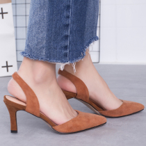 2022 Spring new womens shoes Pointed Shallow Mouth Single Shoes Chic Sandals Sheep Leather Thin Heel Heels High Heel Shoe Tide