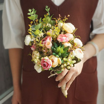 Simulation hand bouquet photo studio props Bride bridesmaid Rose Forest fresh photo location street shooting nature
