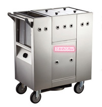 4-grid stainless steel porridge water truck stainless steel gas type four-grid motley driver push service dining car insulation sugar water truck