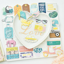 scrapbook DIY handmade photo album Handbook decoration sticker hot stamping pre cut adhesive 40 pieces Travel