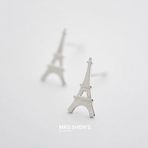 925 pure silver anti-allergy fresher minimalist sweet and delicate design The Eiffel Tower earnail woman