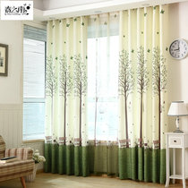 Shading printed pastoral curtains Korean pastoral custom fabric Window screen curtain Living room bedroom net red curtain shading