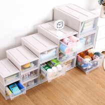 Thickened transparent drawer storage box Plastic locker Toy storage clothes finishing box Wardrobe storage box