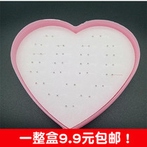 Japan and South Korea simple round head ear stick glossy ball rhinestone pearl a whole box of gold silver beanie earrings metal