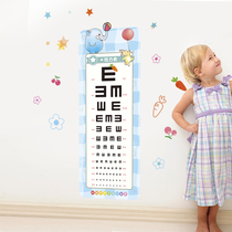 Cartoon wall stickers for childrens room babys eye chart test vision chart waterproof non-reflective home kindergarten classroom