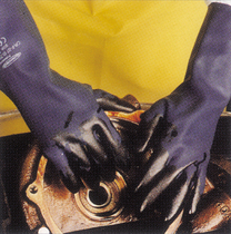 Summitech neoprene natural latex rubber cotton flocking lined chemical resistant gloves CR-F-07