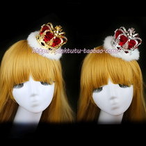 Spring and Autumn Special Edition Real Rabbit Hair Hard & Silver Crown x Rose Clamp Distribution Ribbon