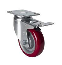 Yi Del casters medium 4 inch 130Kg flat top brake high strength polyurethane casters 50124L-504-85