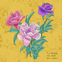 Pin embroidery freehand peony computer embroidery design plate making and printing version with electronic version of EMB diy material