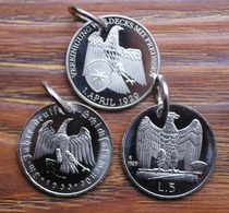 Handmade custom foreign coin pendant necklace pendant silver key pendant 30mm cattle raising ancient diy