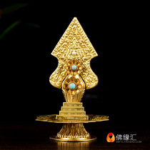 Buddha Huihui Domestic Tibetan Buddhist supplies Tantric Buddhism for Buddha with pure copper gold-plated Doma food high 19 5cm
