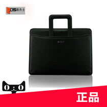 Telescopic leather tote bag organ bag classic business multi-layer ticket file bag