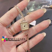 Japanese agete classical luxury diamond square dial dial life waterproof 10k gold watch