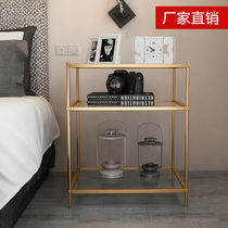  Modern minimalist sofa corners A few Nordic minimalist gold wrought iron edges a few bedroom tempered glass bedside tables