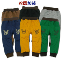 New Korean territory double-layer plus velvet boy warm children Haren pants winter childrens clothing D435-B