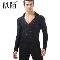 New adult male Latin dance dress blouses square dance costumes ballroom dancing clothes with long sleeves Skill Suits for Autumn