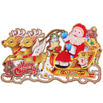 Qianqifang Christmas Deer Car Sticker Christmas Ornaments Large and Small Christmas Stereo Stickers Christmas Wall Stickers