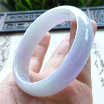 Ming Kai jade 54 ring mouth old pit violet spring color princess jade bracelet Myanmar natural A goods jade 170509