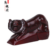 Taishan Cihang Pavilion peach wood tiger woodcarving Tiger ornaments zodiac Tiger home accessories
