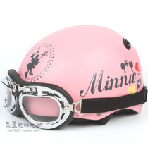 Taiwan EVO Minnie matte powder Harley electric motorcycle helmet sunscreen UV mens and womens four summer safety