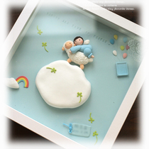 Hand-made custom newborn baby cartoon sheep baby seal muddy foot print pad pad hand-foot print warm heart original