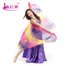 Belly dance gauze scarf simulation silk smooth and elegant gradient color gauze towel light and charming throwing 9869