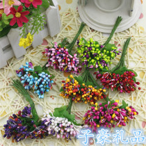 Fields Garden Flower Beads Green Leaves Pearl Ornament Accessories Simulation Vines Flower Rings Handmade Material Decorative flower head material