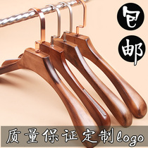 Clothing Store Solid Wood Antique Hanger Adult Children Retro Anti Slip Thickened Wooden Ladies Clothes Brace Customized Logo