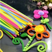  DIY kindergarten early education handmade Meilao materials*Childrens creative hair root twist stick*Color velvet strip 50 packs