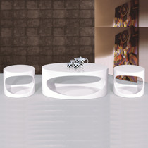 Simple modern creative oval hollow coffee table edge multi-size combination living room designer Nordic leisure table