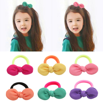 Korean childrens three-dimensional bow leather band Girls hair circle Hair jewelry Hair rope little girl tie hair cute leather case