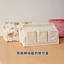 ZAKKA cotton linen multi-pocket paper towels box can hang paper towel cover environment protection and moisture protection multifunction extraction paper box 6-pocket cloth art