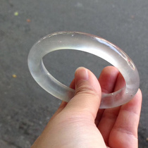 Natural Burmese glass jade bracelet positive circle old pit a cargo ice floating jade bracelet round strip pendant Womens