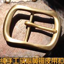 Ingenuity handmade mens pure copper belt buckle Sports car plate buckle pattern solid brass belt head Copper needle buckle head