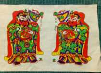 Zhu Xianzhen plank year painting Spring Festival gift for blessing year painting pure handmade traditional year painting holding the door god