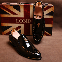 Spring Autumn Han Edition Wave Mens Shoes Yinglun Wind Breathable Pointed Leather Shoes Inner Heightening Mens Casual Shoes Hair Stylist Shoes