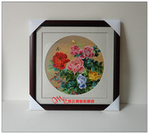 Peony flower handmade Su embroidery embroidery finished product boutique living room hanging painting bedroom porch home decoration embroidery painting peony