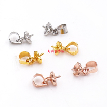 Pearl drop buckle S925 silver plated 18k platinum bead pendant head accessories DIY necklace pendant pendant pendant