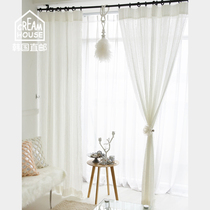 (CreamHouse) Korea white cotton lace living room bedroom study transparent curtain