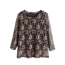 Ancient home Custom Loose Sweet Beauty Lace Breathable Snow-spinning Cardiovert Plus Fat MM Two Sets Of Undershirt Women