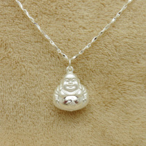 Pure silver Buddha pendant necklace 999 sterling silver double-sided silver Buddha men and women fashion National style to ward off evil evil security