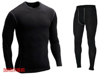 Mens velvet thickened sports tights base pants shirt Thermal underwear Black basketball long sleeve suit plus size