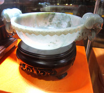 Natural Jade a goods boutique large ornaments four treasures jade carving old pit crafts pen wash