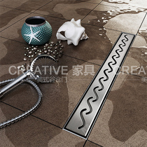  Wave long floor drain Bathroom shower room floor drain deodorant and insect-proof stainless steel floor drain