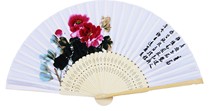 Boutique simulation silk fan single - faced silk fan country painting printed female fan spring summer and winter four seasons