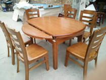 Furniture factory direct modern Chinese solid wood dining table and chair combination square round dual-purpose folding dining table