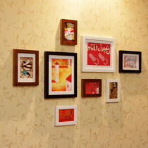 Mies Yaju 8 box small wall solid wood photo wall Photo wall Photo frame wall Fashion creative combination