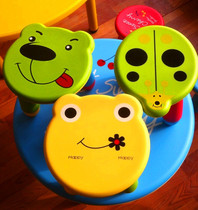 Tonggong Pleasure Children Plastic Stools Ayoungwood Small Round Stool Square Round Backrest Chair Toddler Plastic Stool